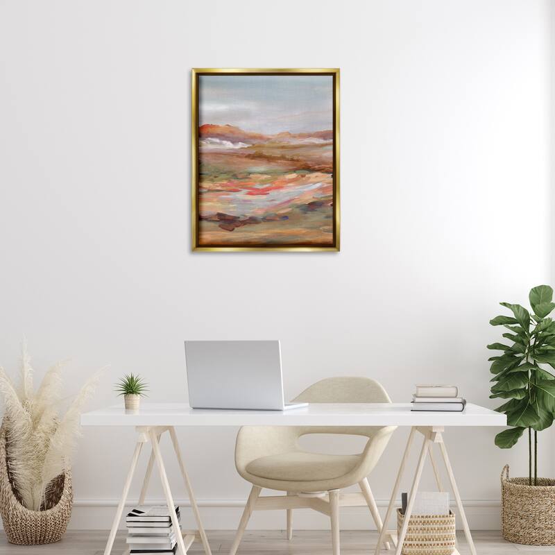 Stupell Dynamic Abstract Desert Framed Floater Canvas Wall Art Design By Carol Robinson