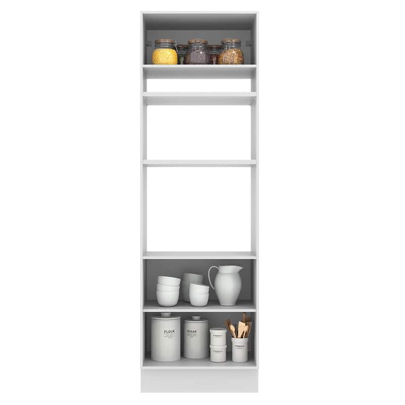 Madesa Hazel 2 Door Pantry Kitchen Storage Cabinet with Horizontal Door and 3 Shelves 89 In Modern Organization Unit - White
