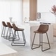 preview thumbnail 7 of 49, LUE BONA Modern Faux Leather Metal Frame Counter Height Bar Stools (Set of 4)
