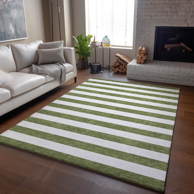 Premium Washable Super Soft Cabana Stripe Mayfield Rug