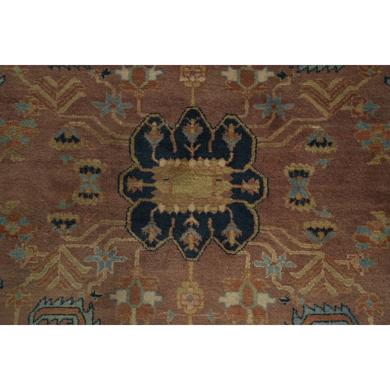 Hand Knotted Oriental 100% Wool Carpet Traditional Geometric Oranges & Rust Heriz Area Rug - 10' 0'' X 8' 2''