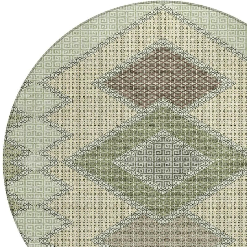 HomeRoots Geometric Transitional Rectangle Outdoor Rug