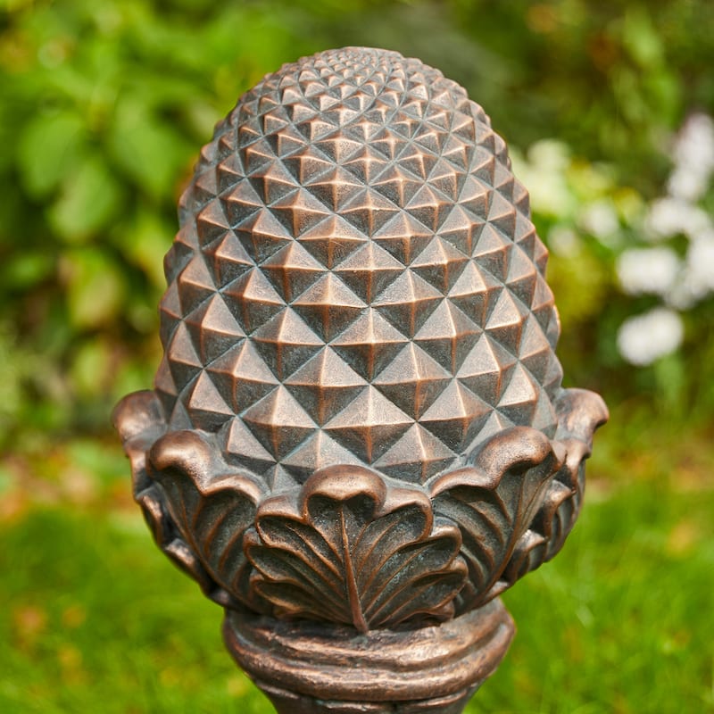 Glitzhome MGO Sand/Bronze Finish Blessings Artichoke Garden Statues Coastal Sculpture Quality-upgraded