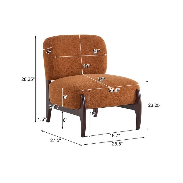 dimension image slide 1 of 2, Christopher Knight Home - Everett Modern Boucle Lounge Chair with Solid Wood Frame