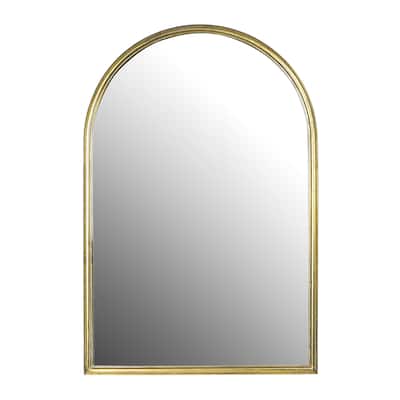 Arched Metal Wall Mirror, Gold - Antique Gold