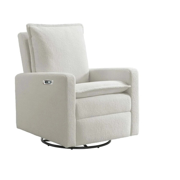 slide 2 of 5, Oxford Baby Uptown Power Recliner / Glider Boucle White