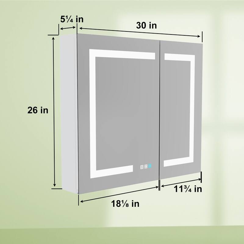 ExBrite LED Lighted Bathroom Medicine with Mirror,Recessed or