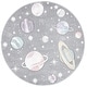 preview thumbnail 10 of 36, SAFAVIEH Carousel Kids Selvinaz Solar System Rug 5'3" Round - Grey/Lavender - Round