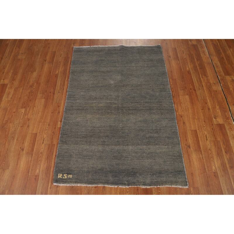 Hand Knotted Oriental 100% Wool Carpet Modern Modern Multi-Colored Gabbeh Area Rug - 4' 10'' X 3' 3''