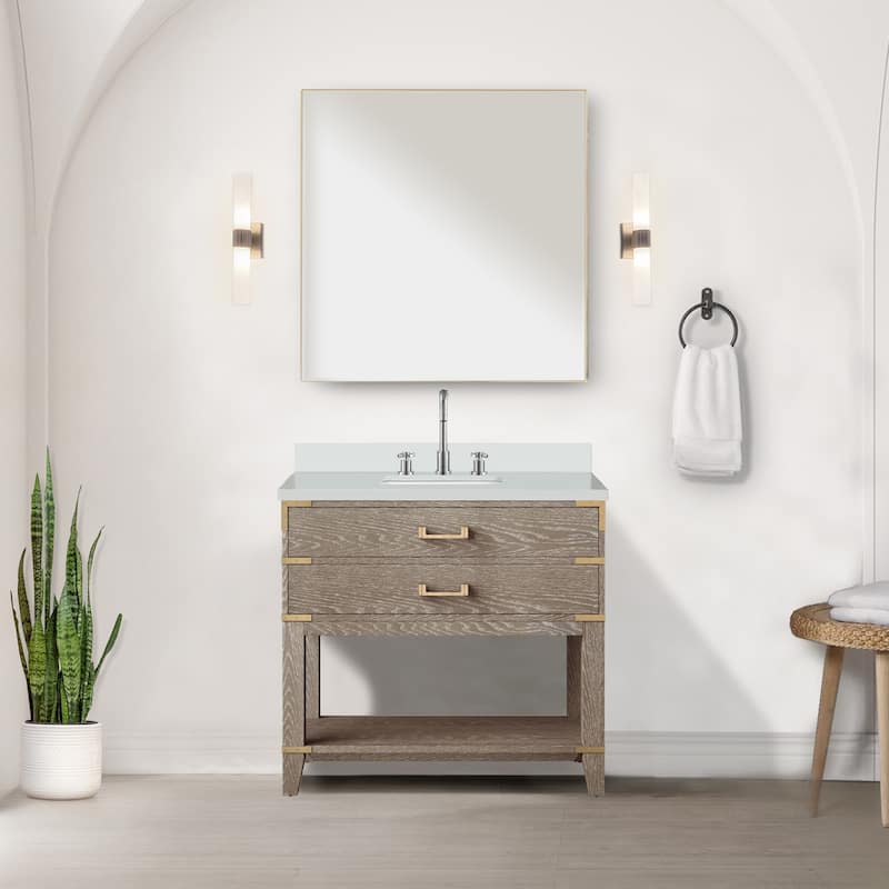 Norwalk Bath Vanity with Cultured Marble Top, Sink and Mirror