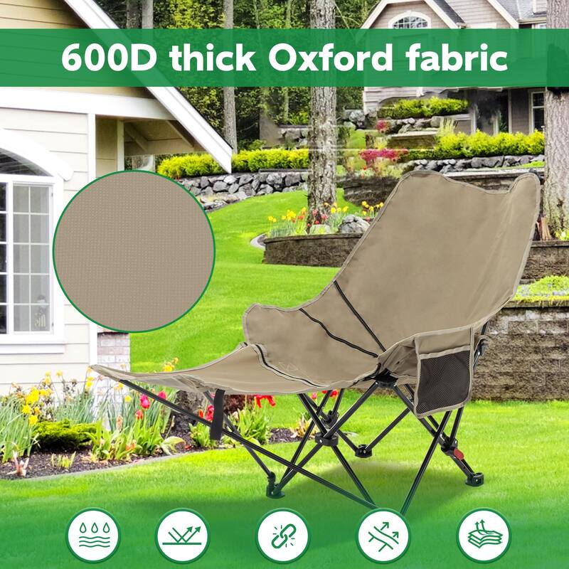 Reclining Camping Chair with Removable Footrest Adjustable Lounge Chair for Adults Beach Chair Backpacking Chair Outdoor Rocker