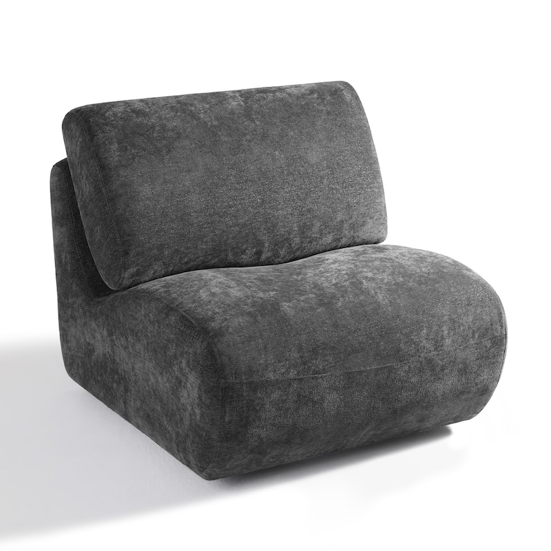 33'' W Swivel Armless Sponge Filling Bean Bag Accent Chair Lounger