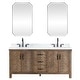 preview thumbnail 1 of 17, Javier Bath Vanity with Composite Stone Top and Mirror 72in. - Antique Gray