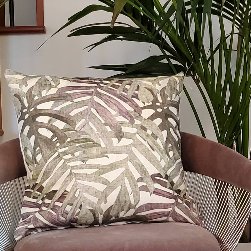 Pillow Decor Pattaya Purple Palm Throw Pillow 20x20
