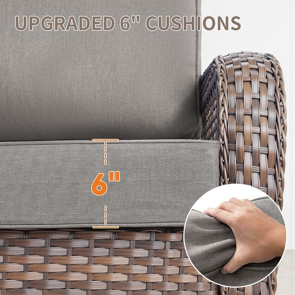 dimension image slide 7 of 14, Gymojoy 6-Inch Thick Outdoor Deep Seating Cushion Set, 22"/24" Wide Options, Waterproof & Fade Resistant for Patio Furniture