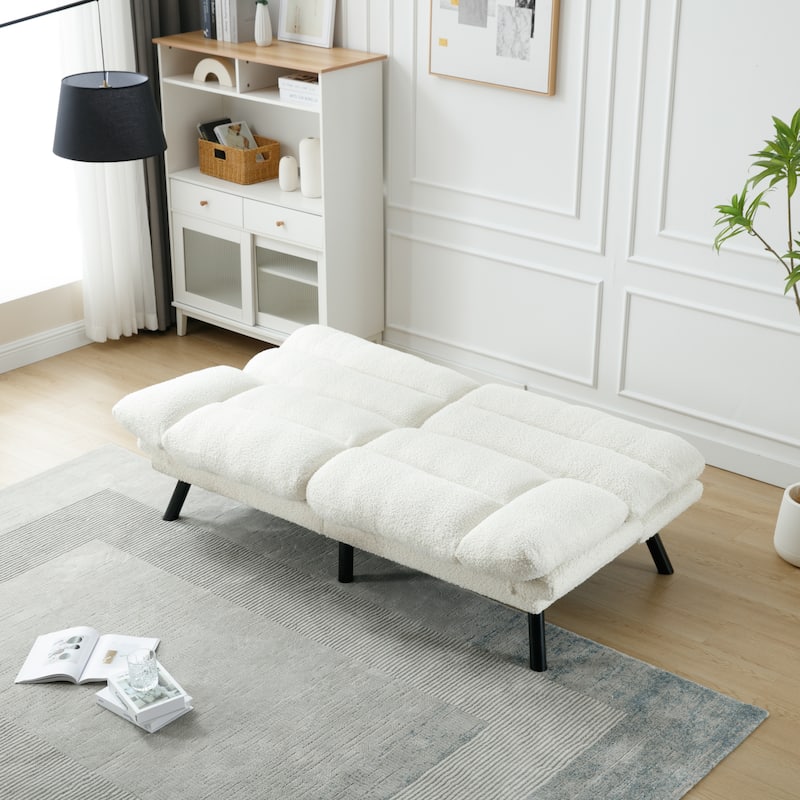 Modern 2-Seater Teddy Sofa with Metal Legs, Set of 1