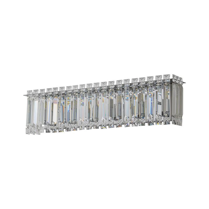 Modern Chrome Vanity Light for Bathroom Luxury Crystal Wall Sconce - W 23"