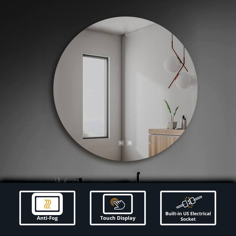 Nordica Round LED Bathroom Vanity Mirror - N/A