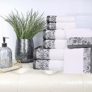 Superior Wisteria Cotton Floral Jacquard 8 Piece Bathroom Towel Set
