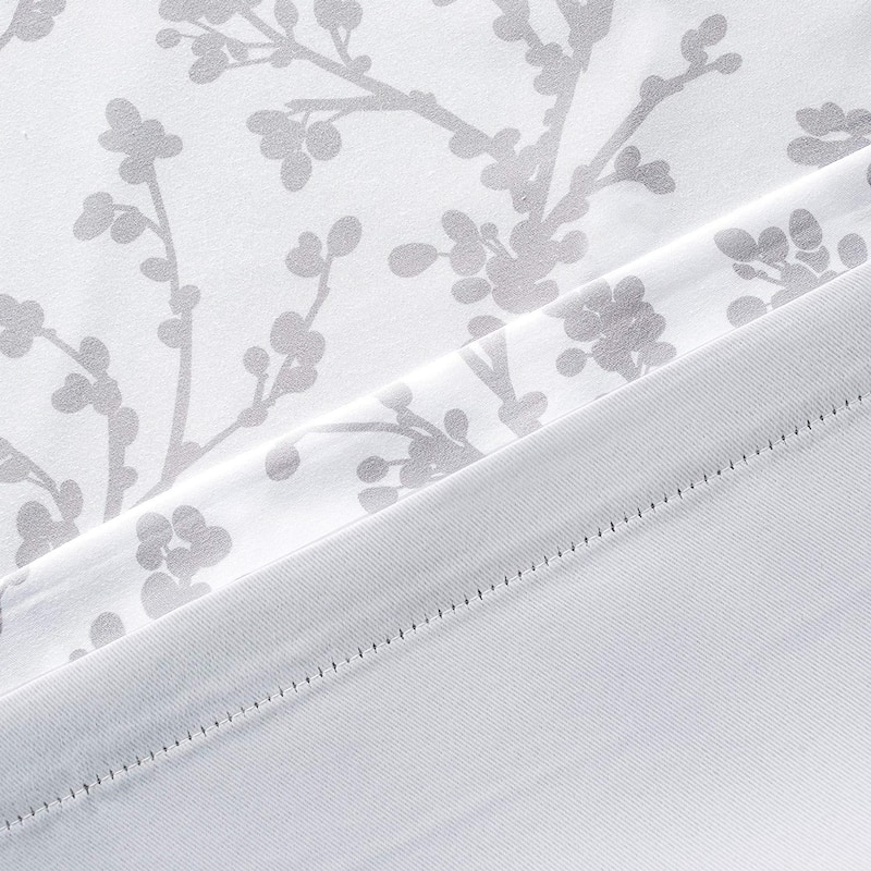 DriftAway Sarah Floral Tree Branch Pattern Blackout Window Curtain Grommet 2 Layer