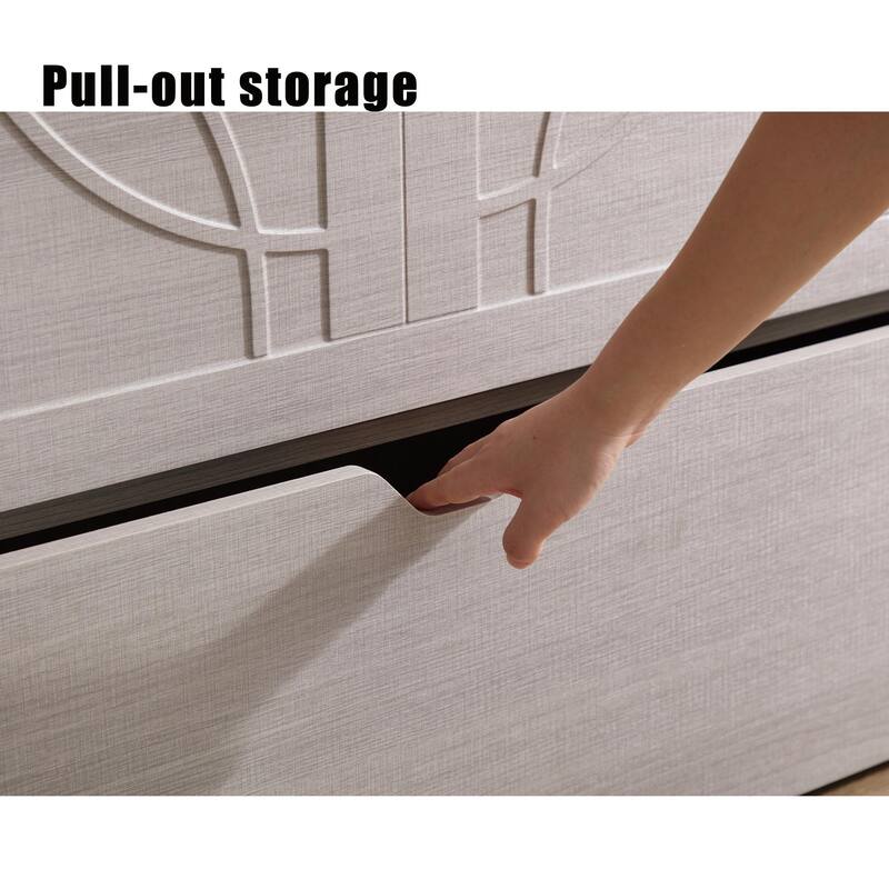 Queen Size Murphy Bed Cabinet with Storage Drawer, Folding Foam Mattress, USB & AC Charging Ports, and Smooth Glide Mechanism