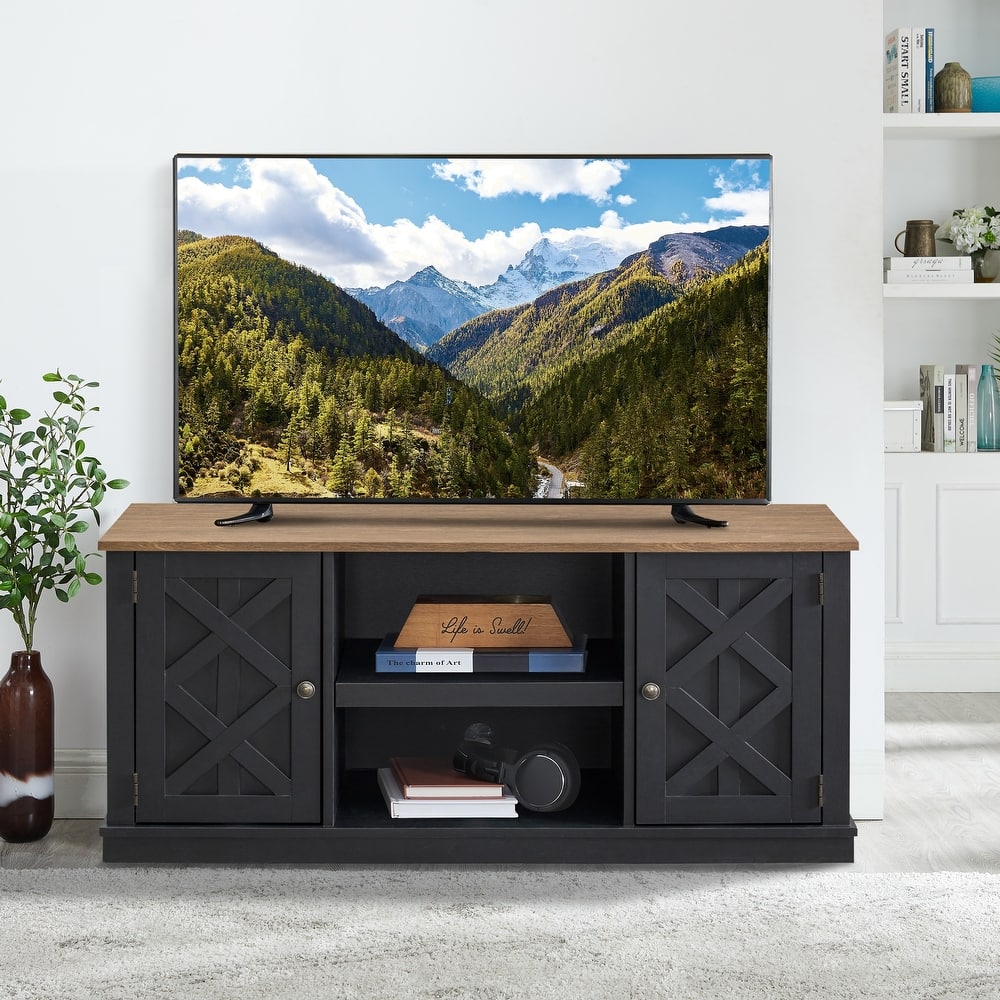 54" Faux Raw Wood TV Stand for 60" TVs - 54" in Width