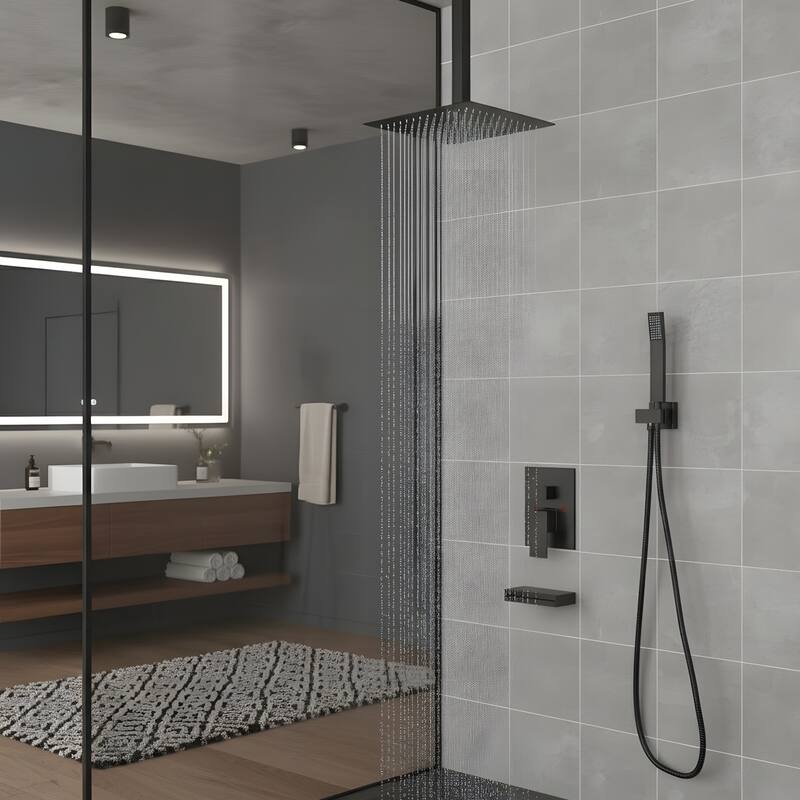Minimalist Wall Mounted Square Shower System
