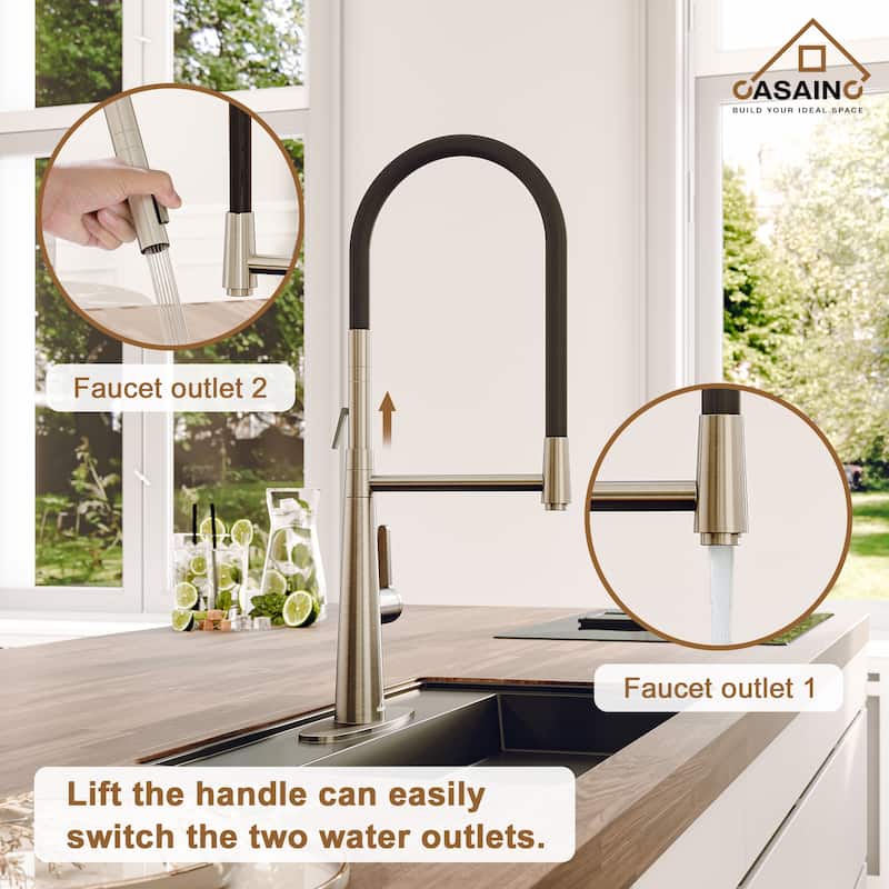 Single-Handle Standard Kitchen Faucet in Brushed Nickel