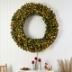 preview thumbnail 3 of 1, 5' Flocked Artificial Christmas Wreath with Lights - Green - 60