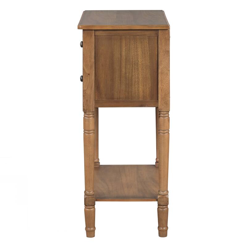 Narrow Console Table, Slim Sofa Table with Three Storage Drawers and Bottom Shelf