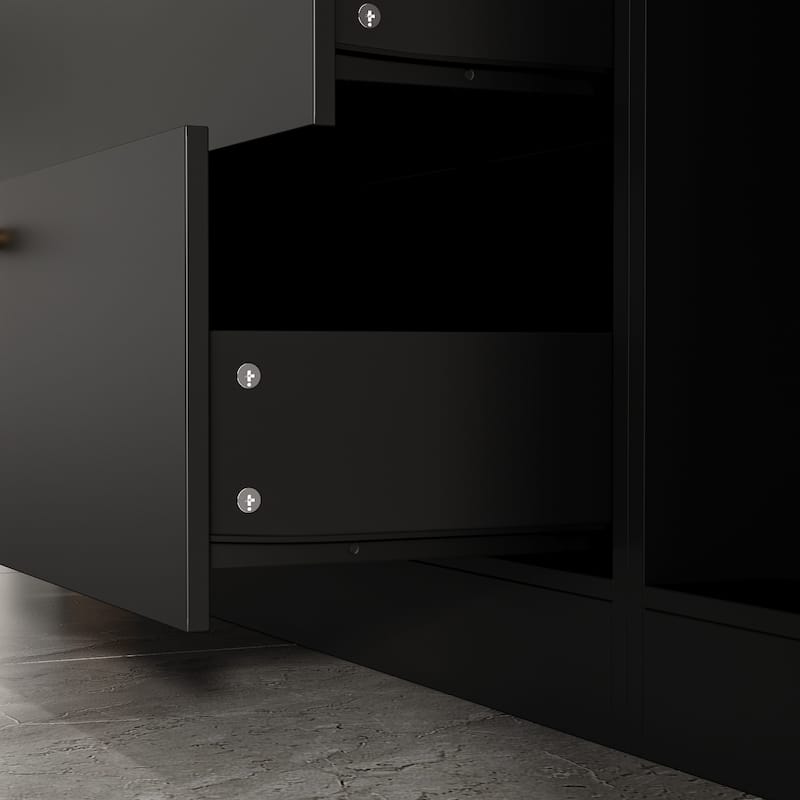 LED Glass Display Cabinet with Aluminum Alloy Frame Glass Door Showcase Wine Storage Cabinet