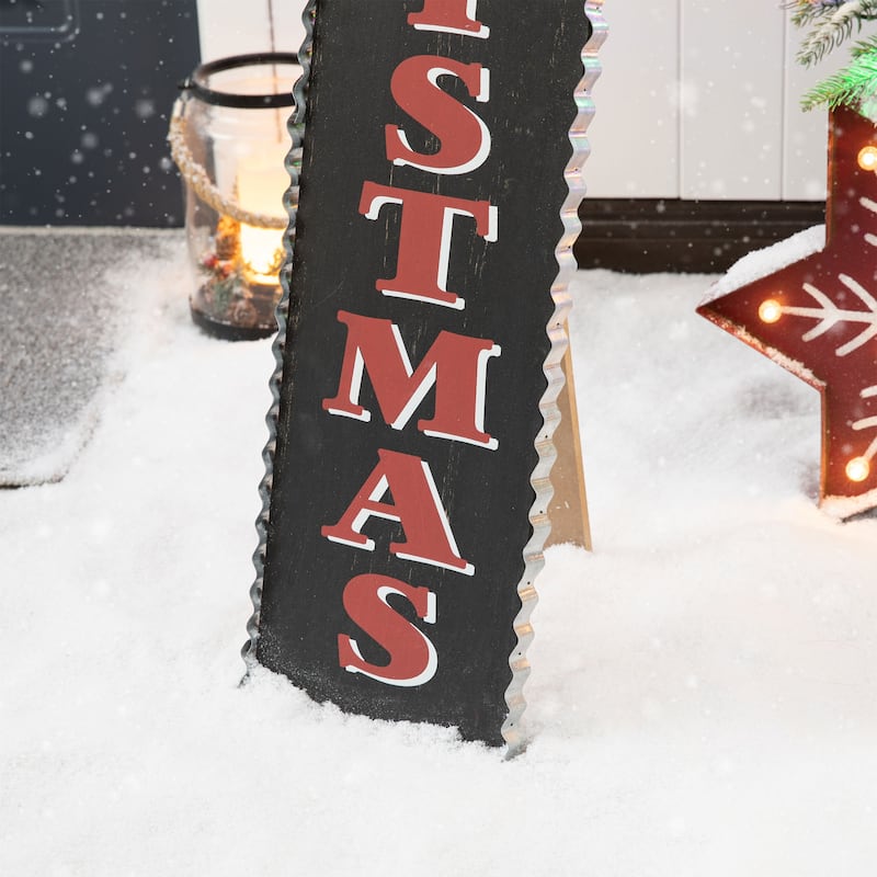 Glitzhome 36"H Christmas Outdoor Wooden Porch Sign