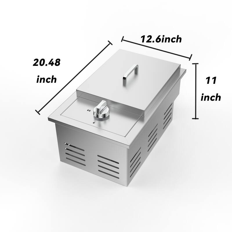 Single Grilling Side Burner, 15,000BTU Liquid Propane Side Burner, Convertible to Natural Gas, 304 Stainless Steel Built