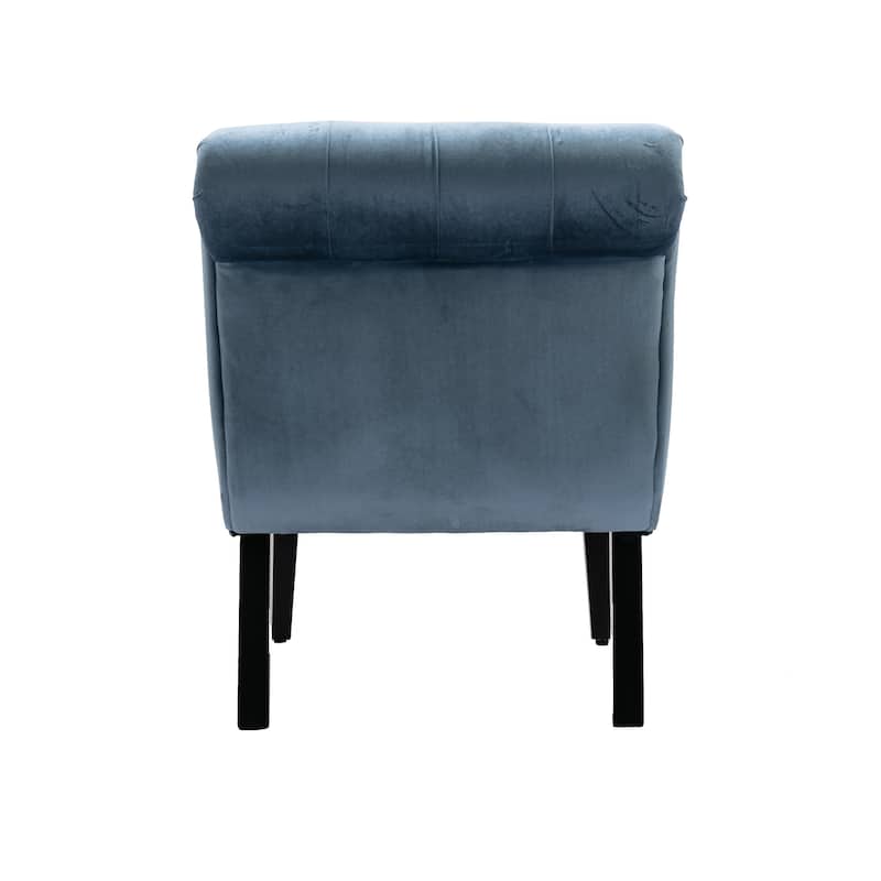 22.83" Buttons Tufted Accent Chair with Wooden Legs