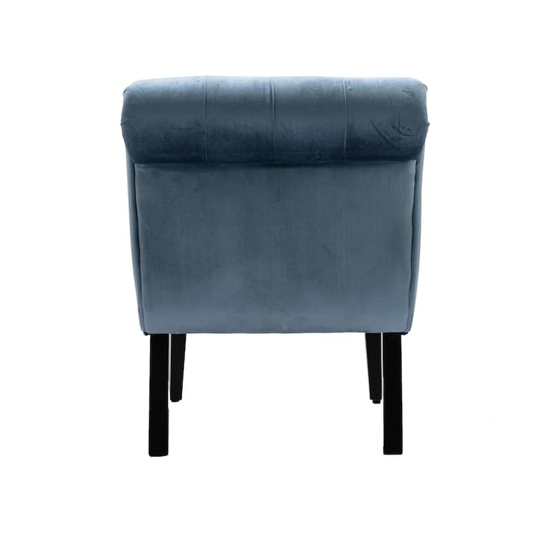 Accent Chair, Velvet Tufted Armchair, Upholstered Barrel Chair Square ...