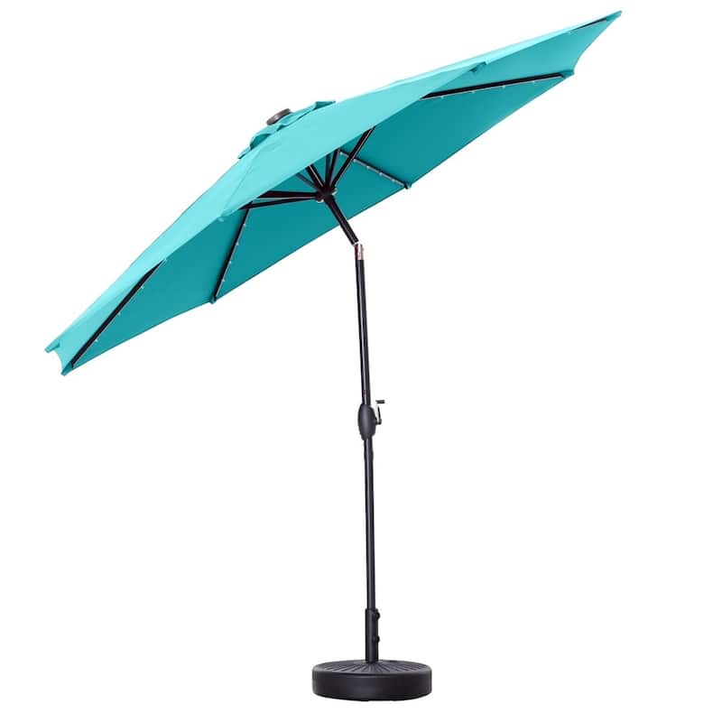 Ainfox 10ft Patio Umbrella with Lights Outdoor Solar Umbrella