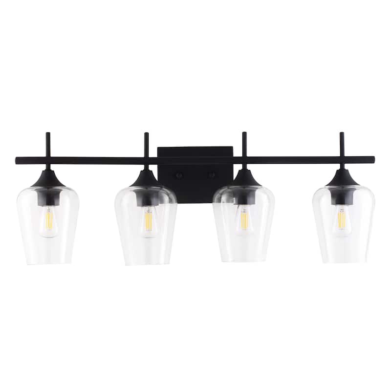 CO-Z Matte Black Vanity Light Sconce w Clear Glass Shade