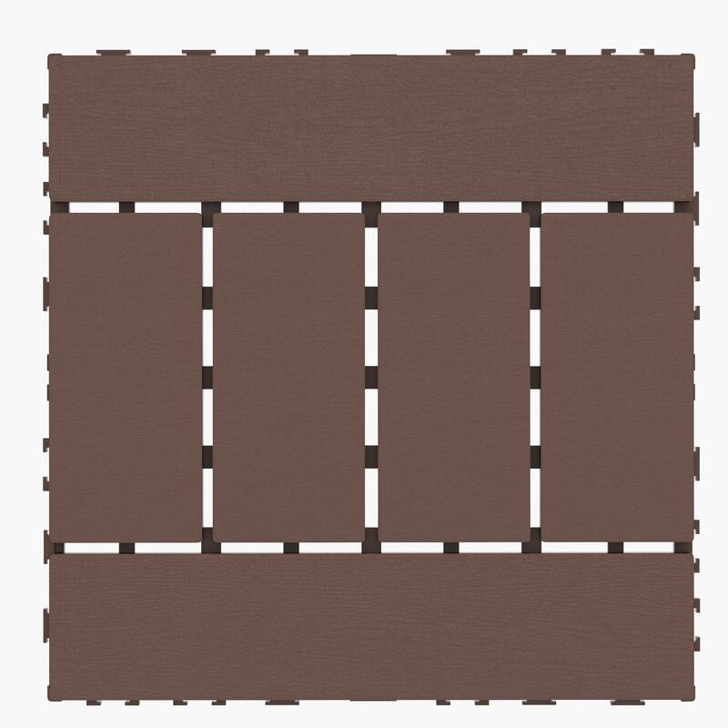 12" Interlocking Patio Deck Tiles, 44-Pack – DIY Poolside, Balcony & Backyard Flooring - 44PCS