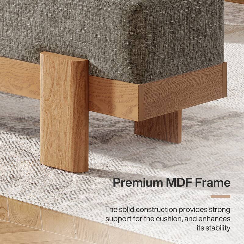 Upholstered Dining Bench, Padded Seat Kitchen Bench, Accent Seat Living/Dining Room Stool