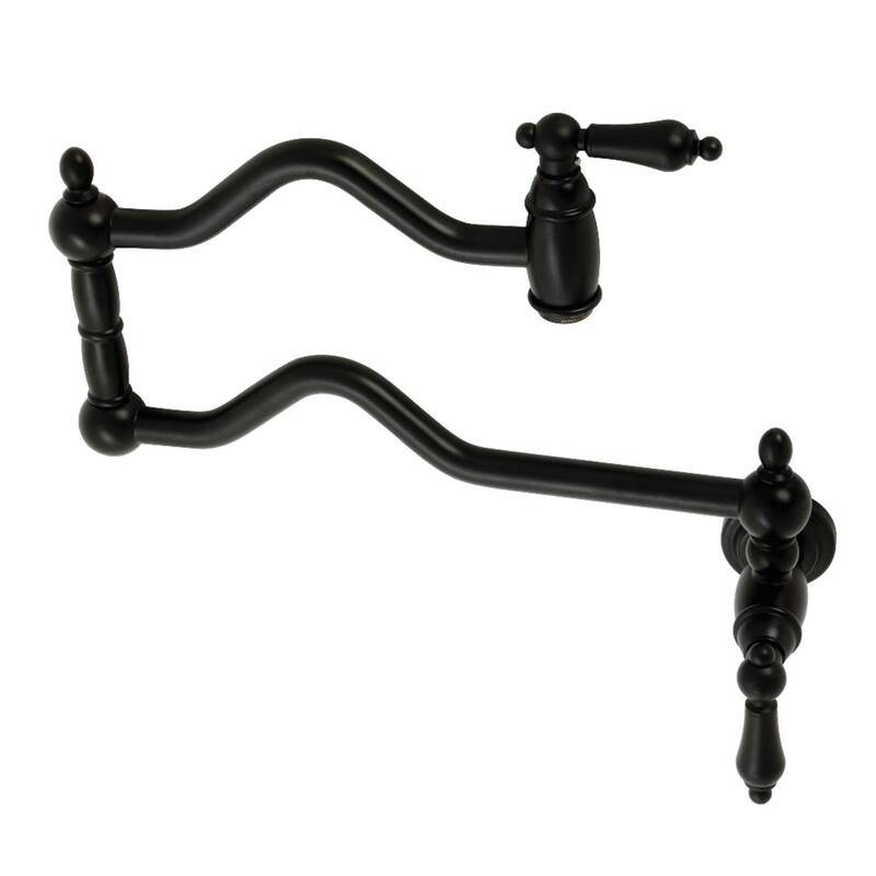 Kingston Brass Heritage 3.8 GPM Single Hole Wall Mounted Pot Filler - Matte Black