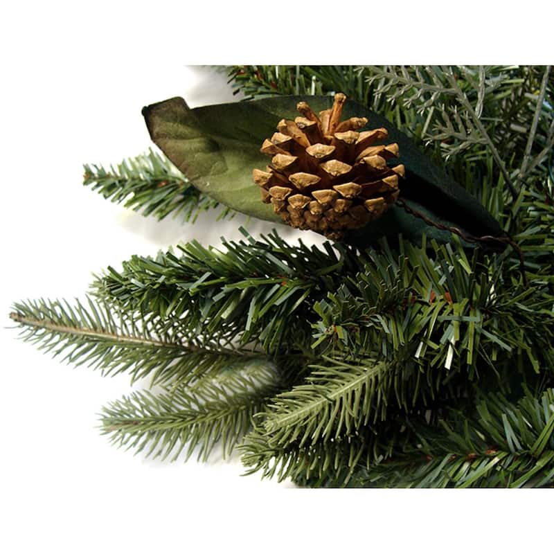 Pre-Lit Green River Spruce Artificial Christmas Wreath - 24" - Clear Lights