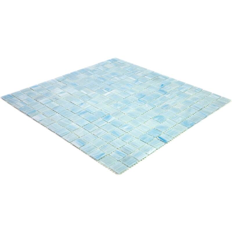 Apollo tile 12" x 12" Celestial Glossy Columbia Blue Glass Tile (20 sq ft/case) - 20 Pack