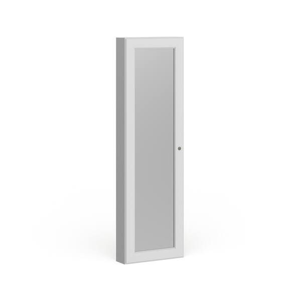 slide 5 of 9, Copper Grove Galax Wallmount White Jewelry Mirror WALL-MOUNT JEWELRY MIRROR - FROSTY WHITE