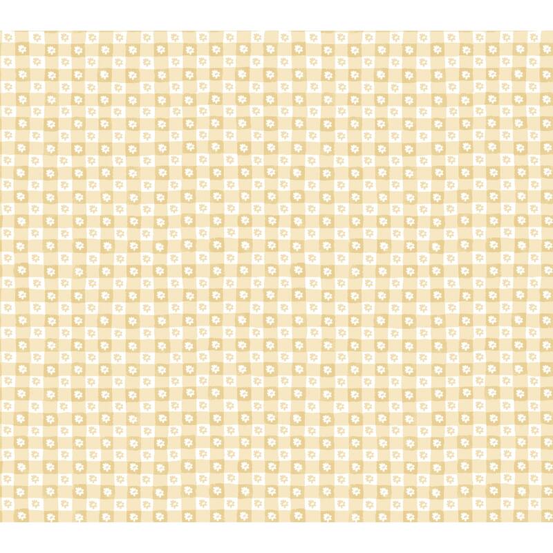 Rifle Paper Co. Daisy Gingham Yellow Floral Check Premium Peel + Stick Wallpaper