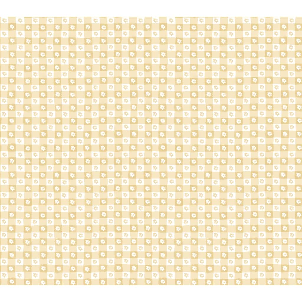 Rifle Paper Co. Daisy Gingham Yellow Floral Check Premium Peel + Stick Wallpaper