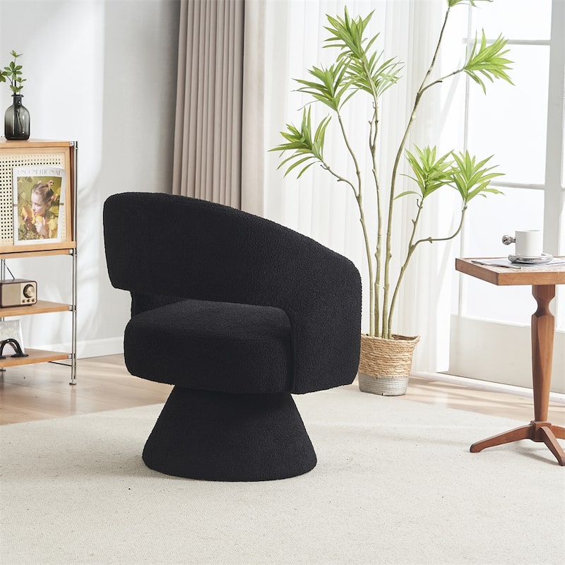 Swivel Accent Chair Armchair,Round Barrel Chair in Fabric,velvet