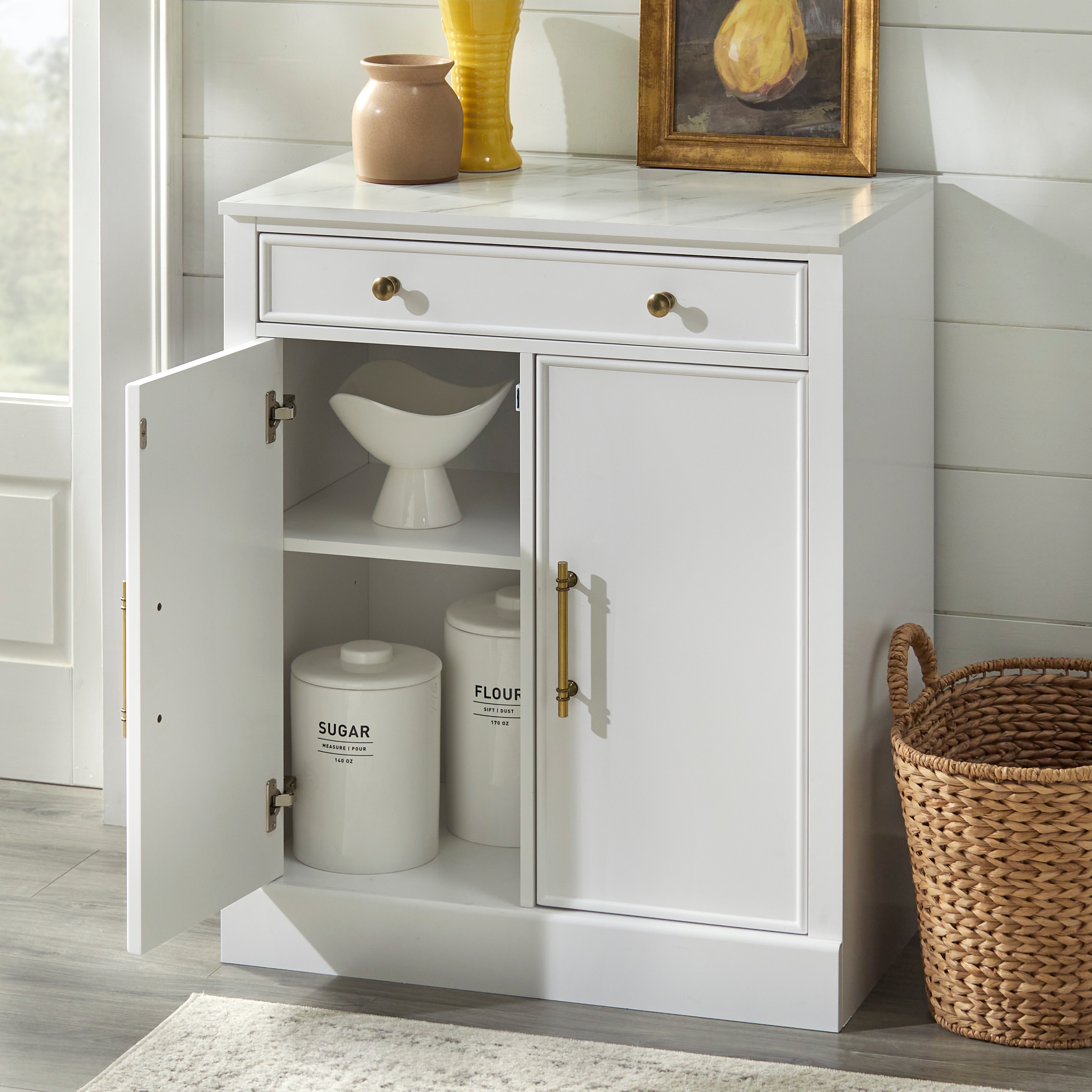 Cabinet with drawers and doors discount
