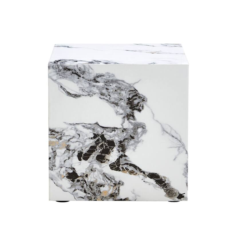 15.75" Modern Square Coffee Table with Fashionable Pattern and Stable Base for Living Room