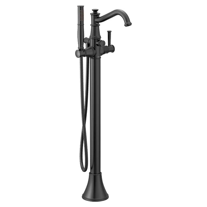 Moen Belfield Floor Mounted Tub Filler with Built-In Diverter - - Matte Black