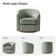 preview thumbnail 17 of 49, HULALA HOME Althea Modern Genuine Leather Swivel Barrel Chair with Solid Wood Base